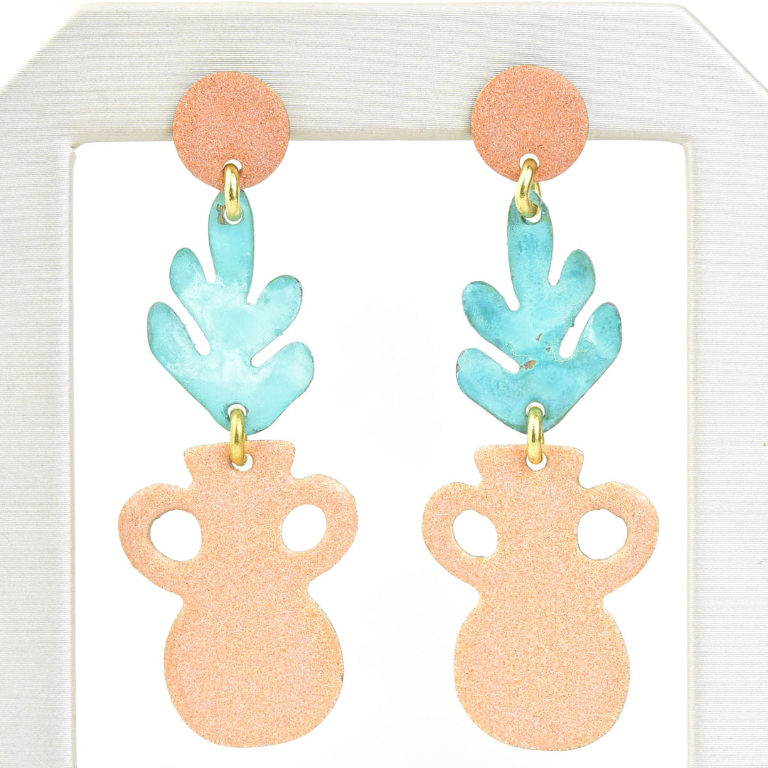 Terrazzo Vase Earrings in Mix Pastel - Goldmakers Fine Jewelry