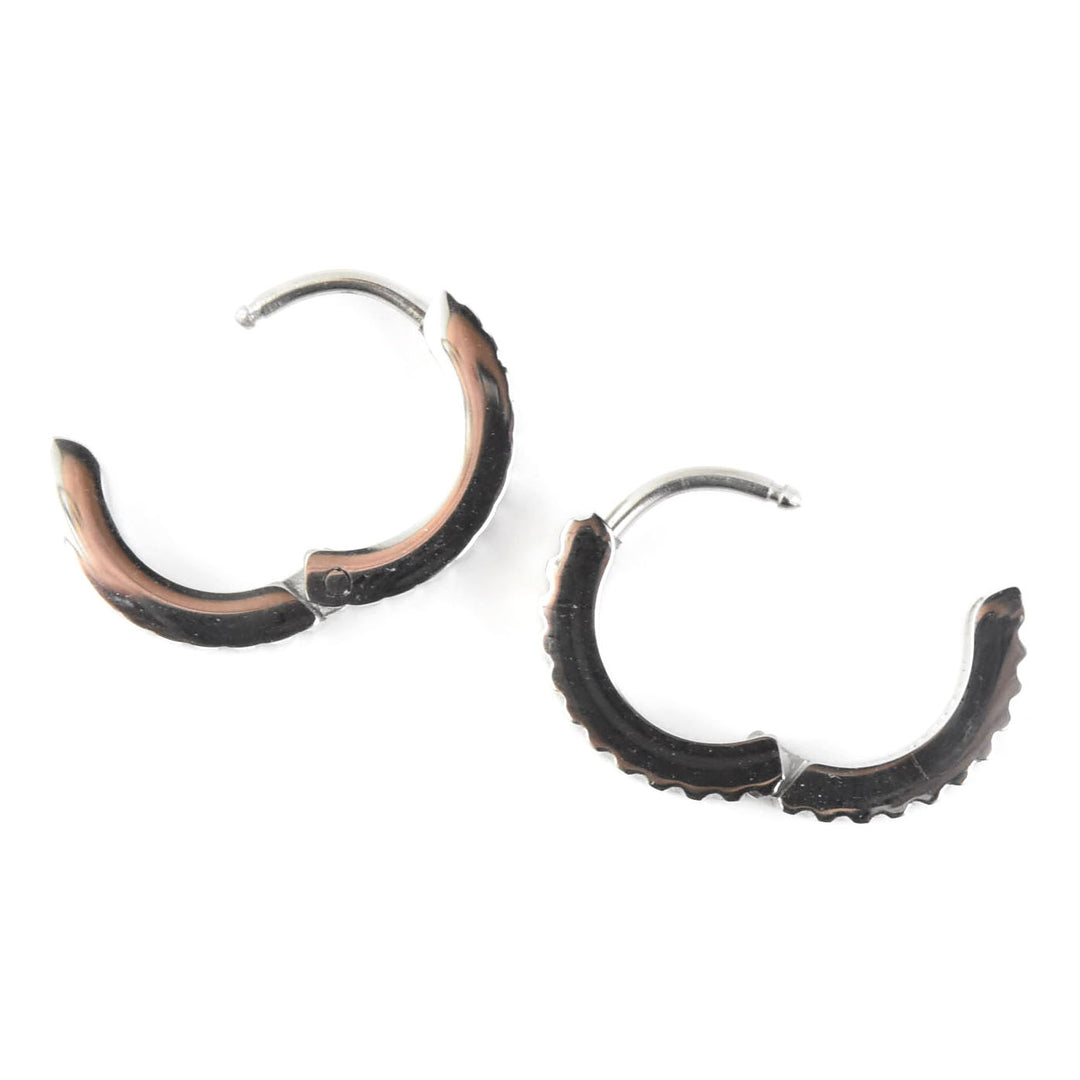 Textured Chunky Huggie Hoops - Goldmakers Fine Jewelry