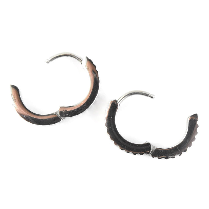 Textured Chunky Huggie Hoops - Goldmakers Fine Jewelry
