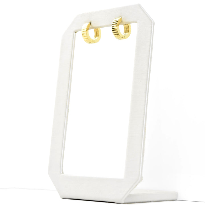 Textured Chunky Huggie Hoops - Goldmakers Fine Jewelry
