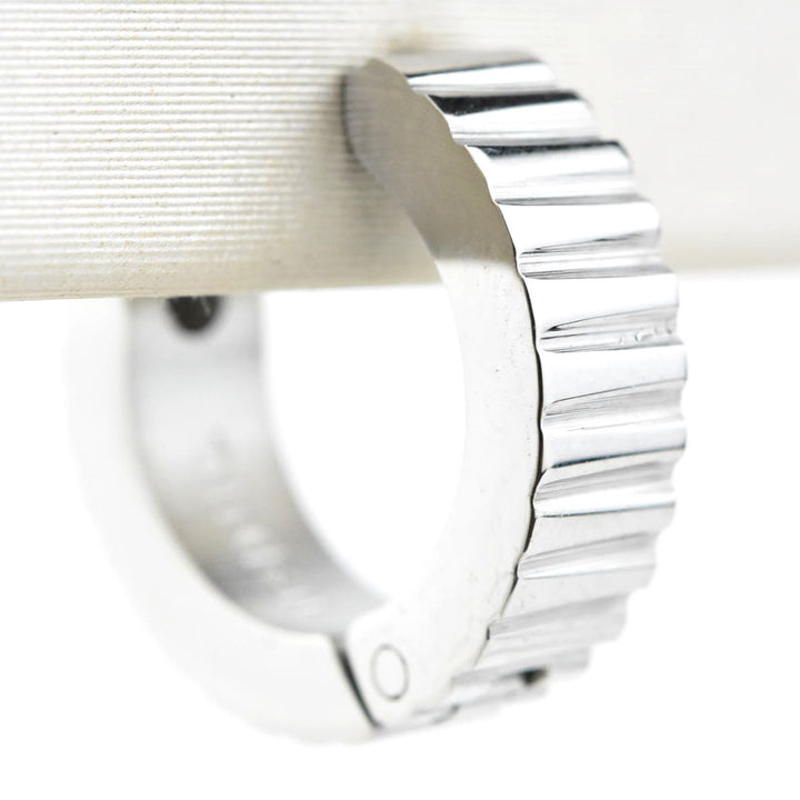 Textured Chunky Huggie Hoops - Goldmakers Fine Jewelry