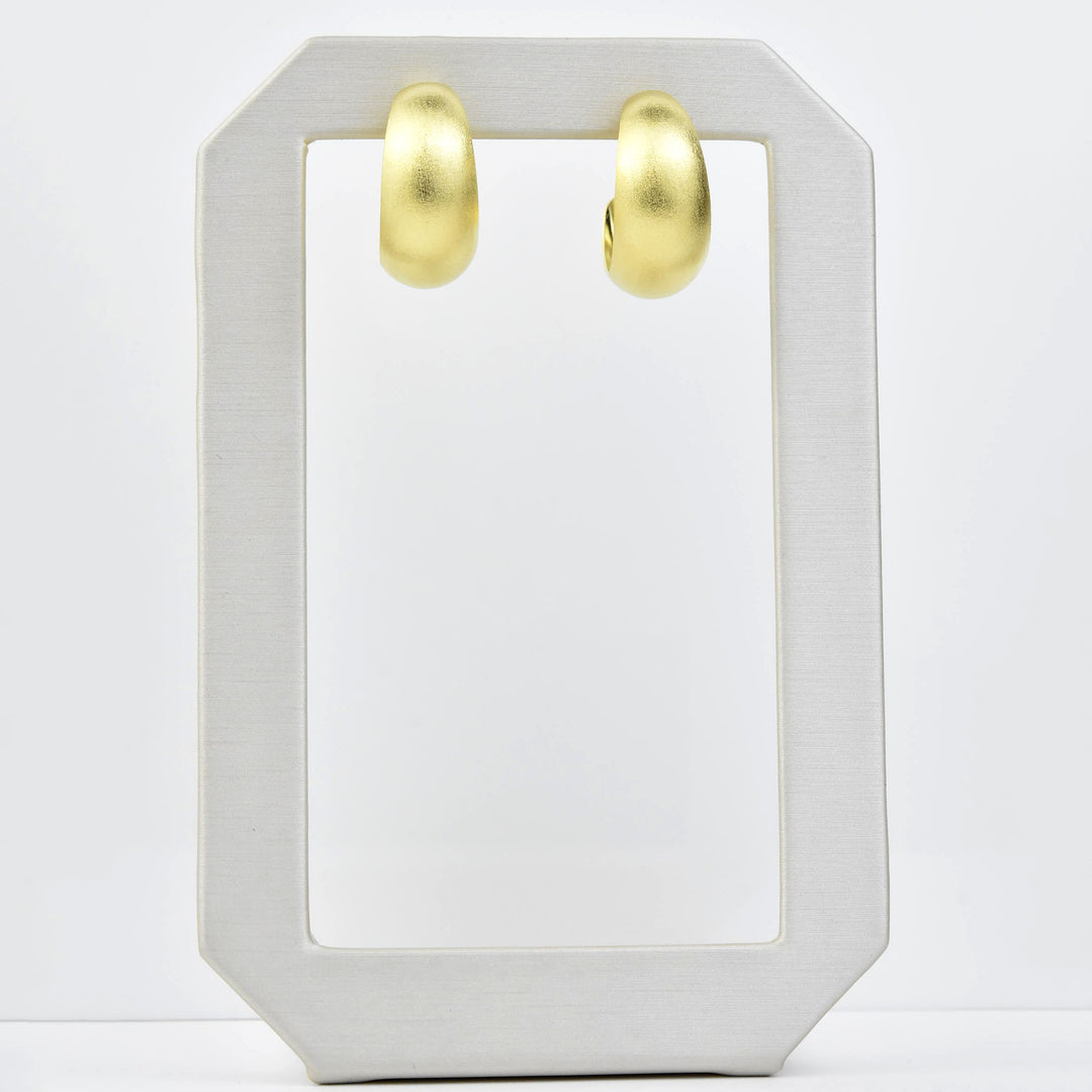 Curved Gold Tone Hoops - Goldmakers Fine Jewelry