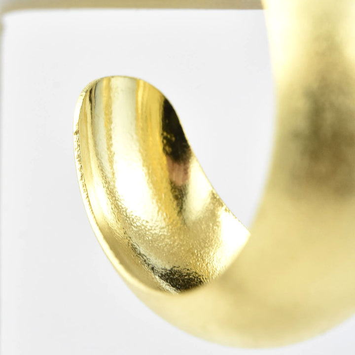 Curved Gold Tone Hoops - Goldmakers Fine Jewelry