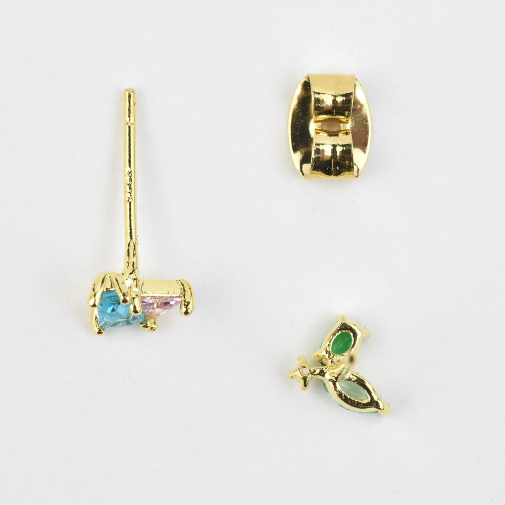 Ariana Asymmetrical Studs - Goldmakers Fine Jewelry