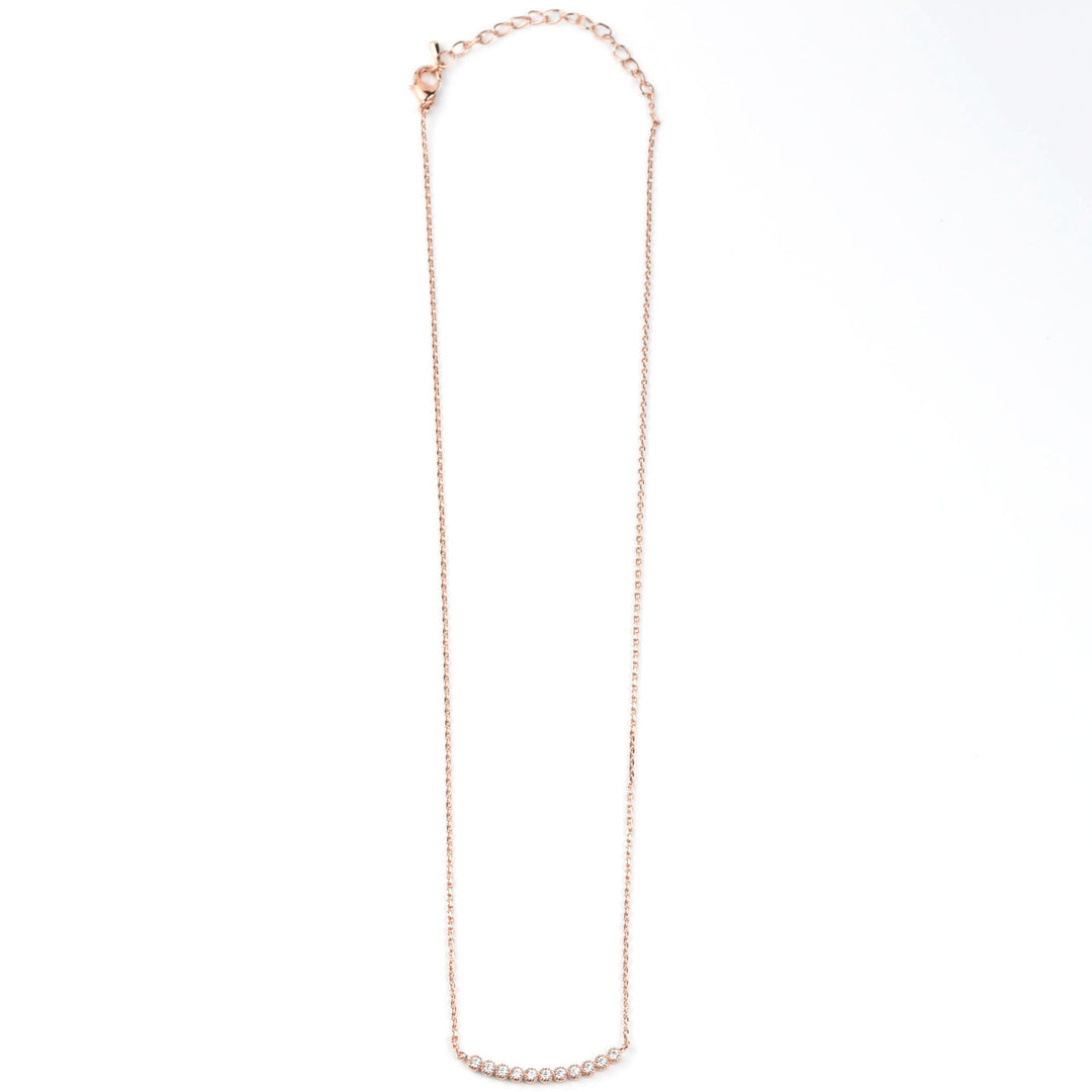 Bezel Set Bar Necklace - Goldmakers Fine Jewelry