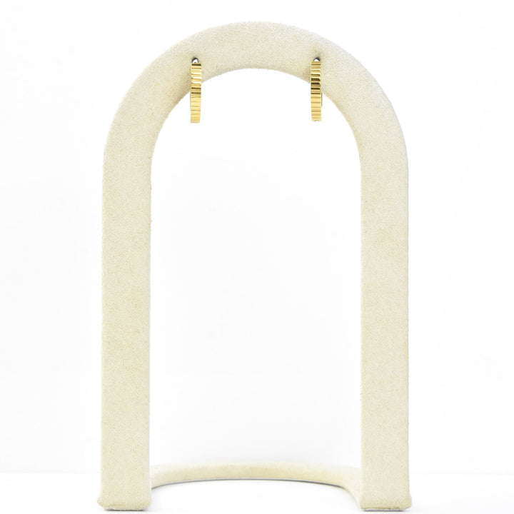 Thin Textured Huggie Hoops - Goldmakers Fine Jewelry