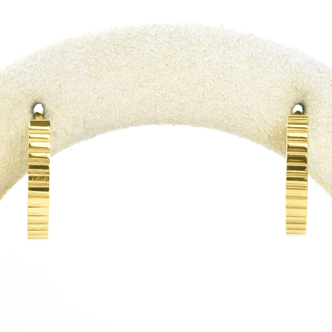 Thin Textured Huggie Hoops - Goldmakers Fine Jewelry