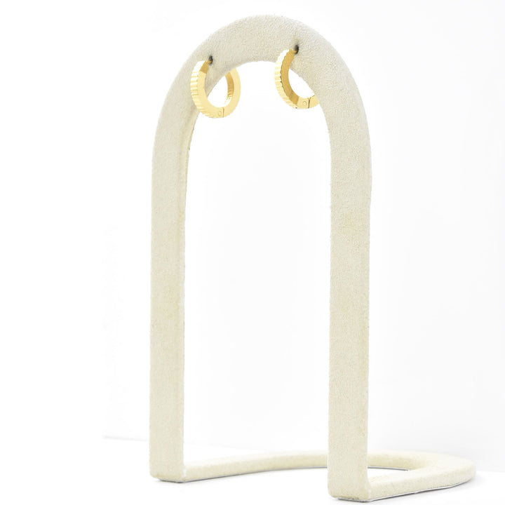 Thin Textured Huggie Hoops - Goldmakers Fine Jewelry