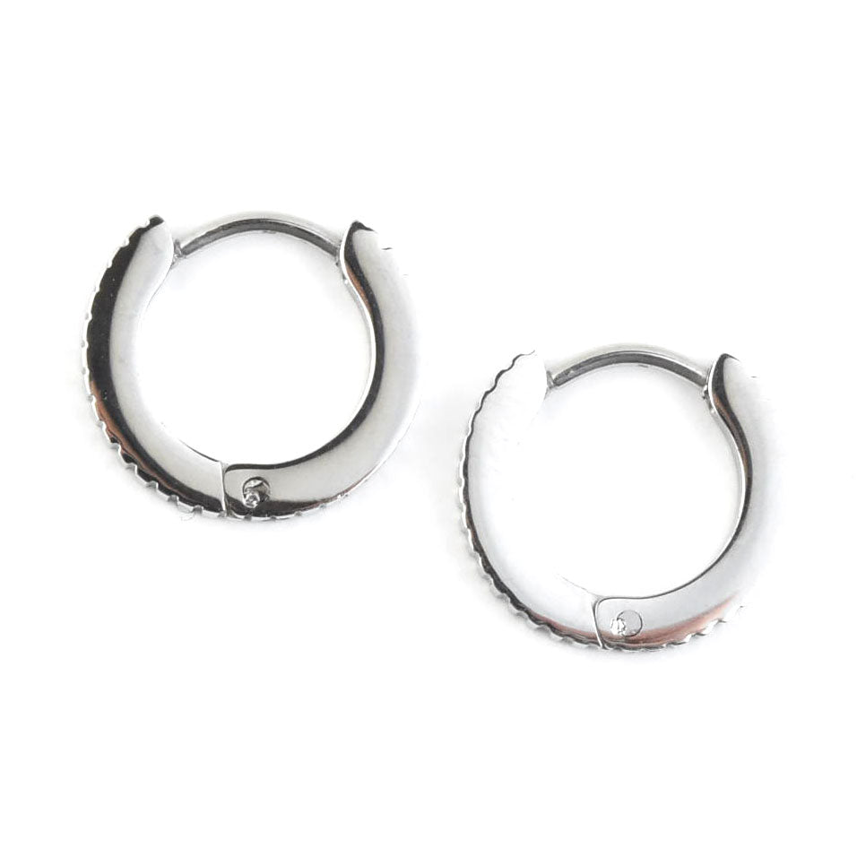 Thin Textured Huggie Hoops - Goldmakers Fine Jewelry