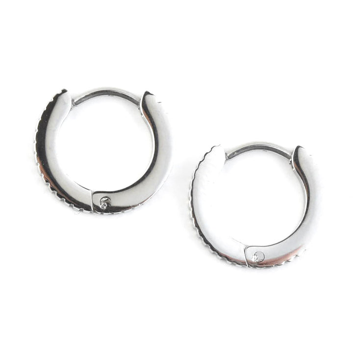 Thin Textured Huggie Hoops - Goldmakers Fine Jewelry