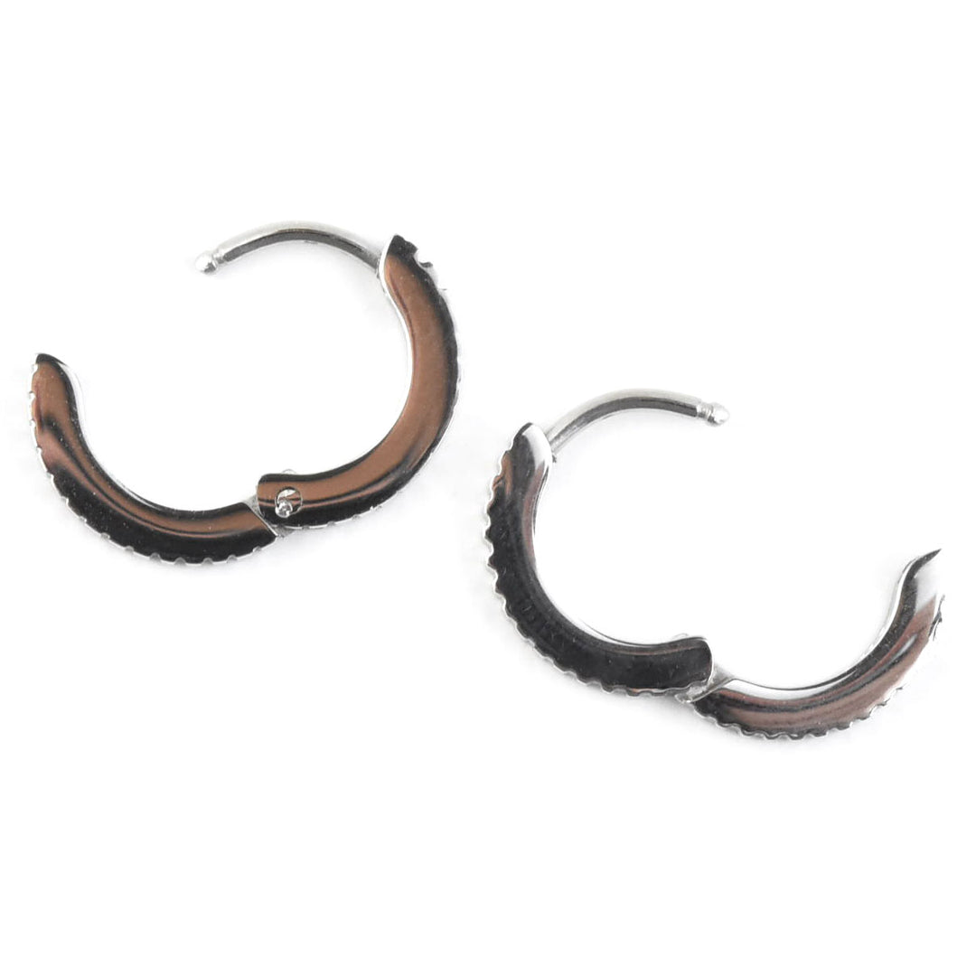 Thin Textured Huggie Hoops - Goldmakers Fine Jewelry