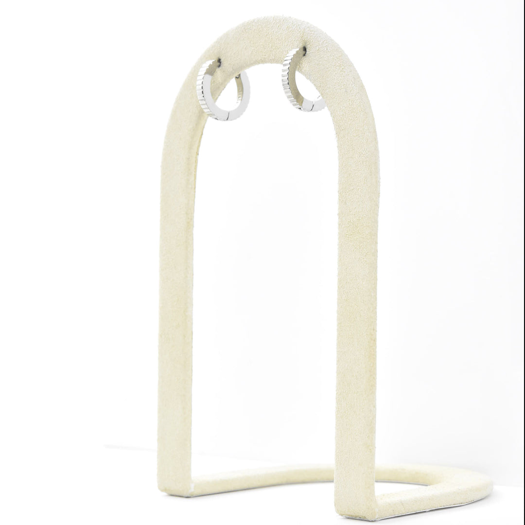 Thin Textured Huggie Hoops - Goldmakers Fine Jewelry