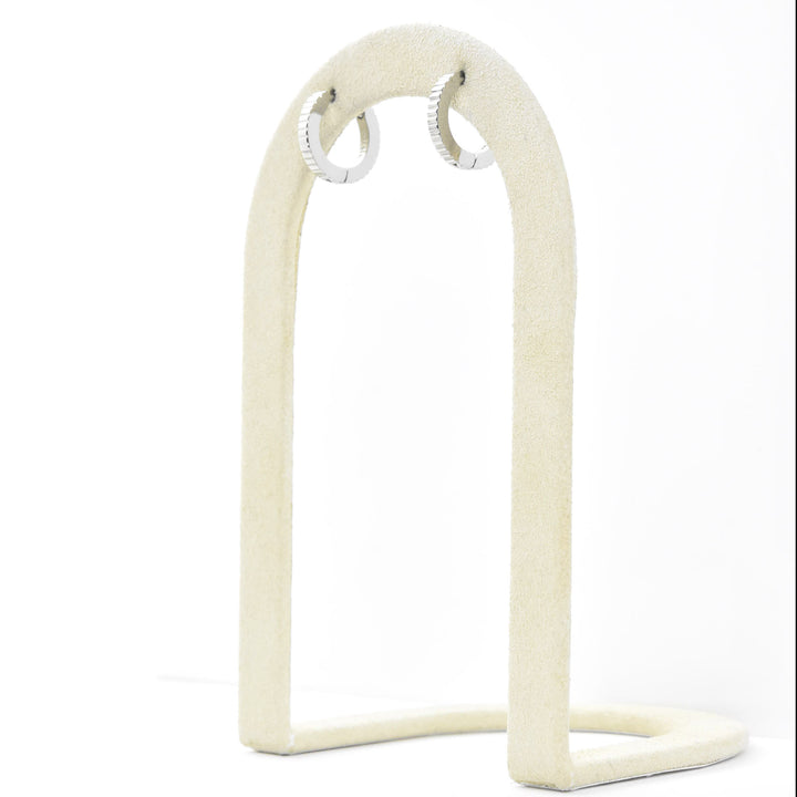 Thin Textured Huggie Hoops - Goldmakers Fine Jewelry