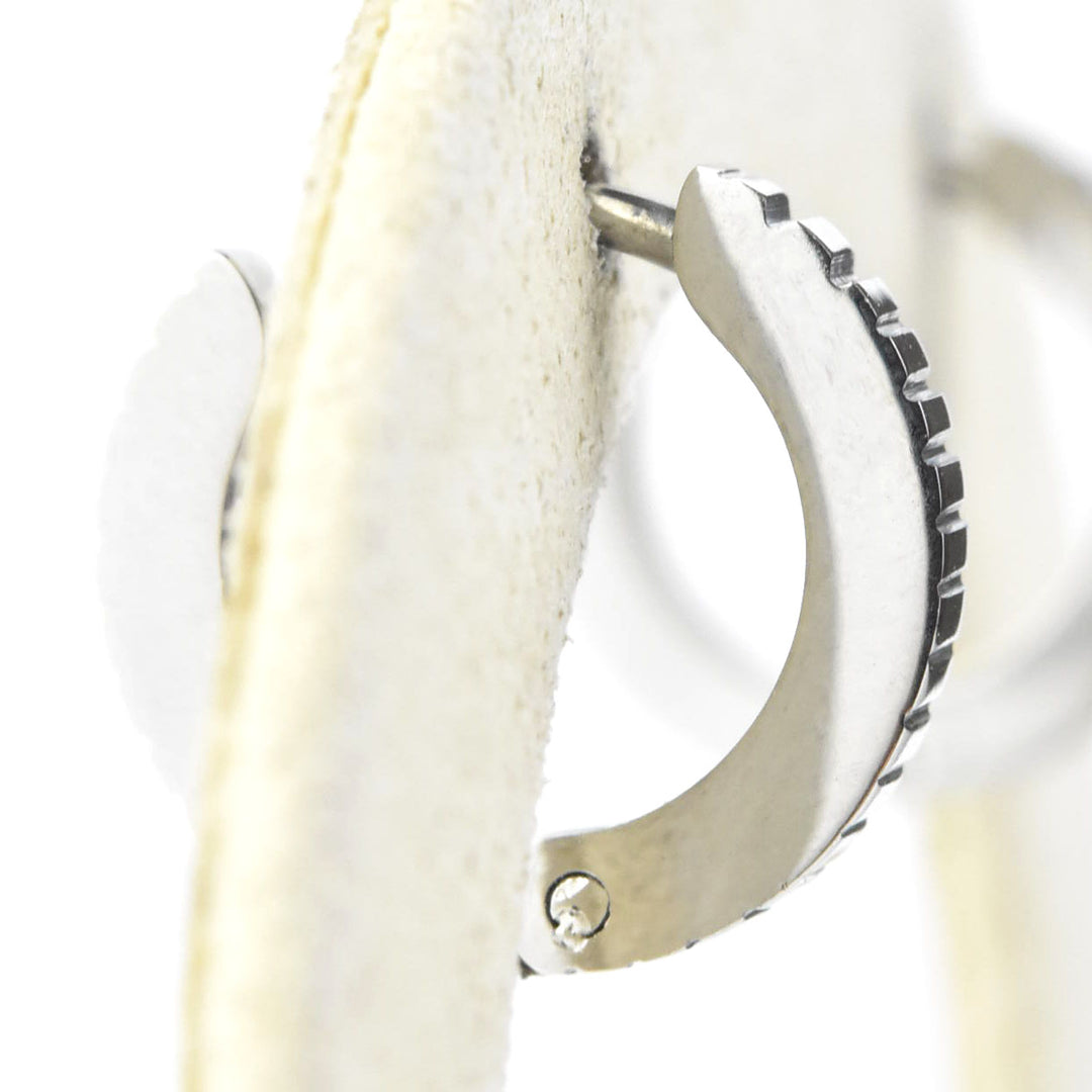 Thin Textured Huggie Hoops - Goldmakers Fine Jewelry