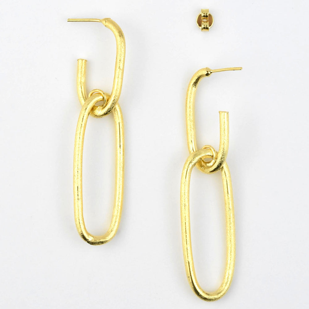 Thin Chain Link Drop Earrings - Goldmakers Fine Jewelry