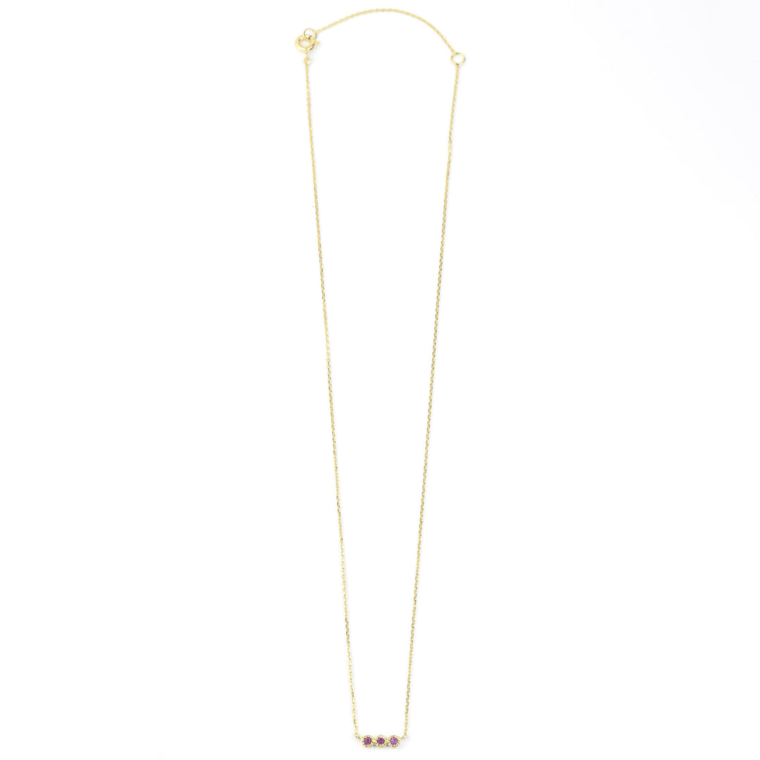 Three Stone Garnet Necklace