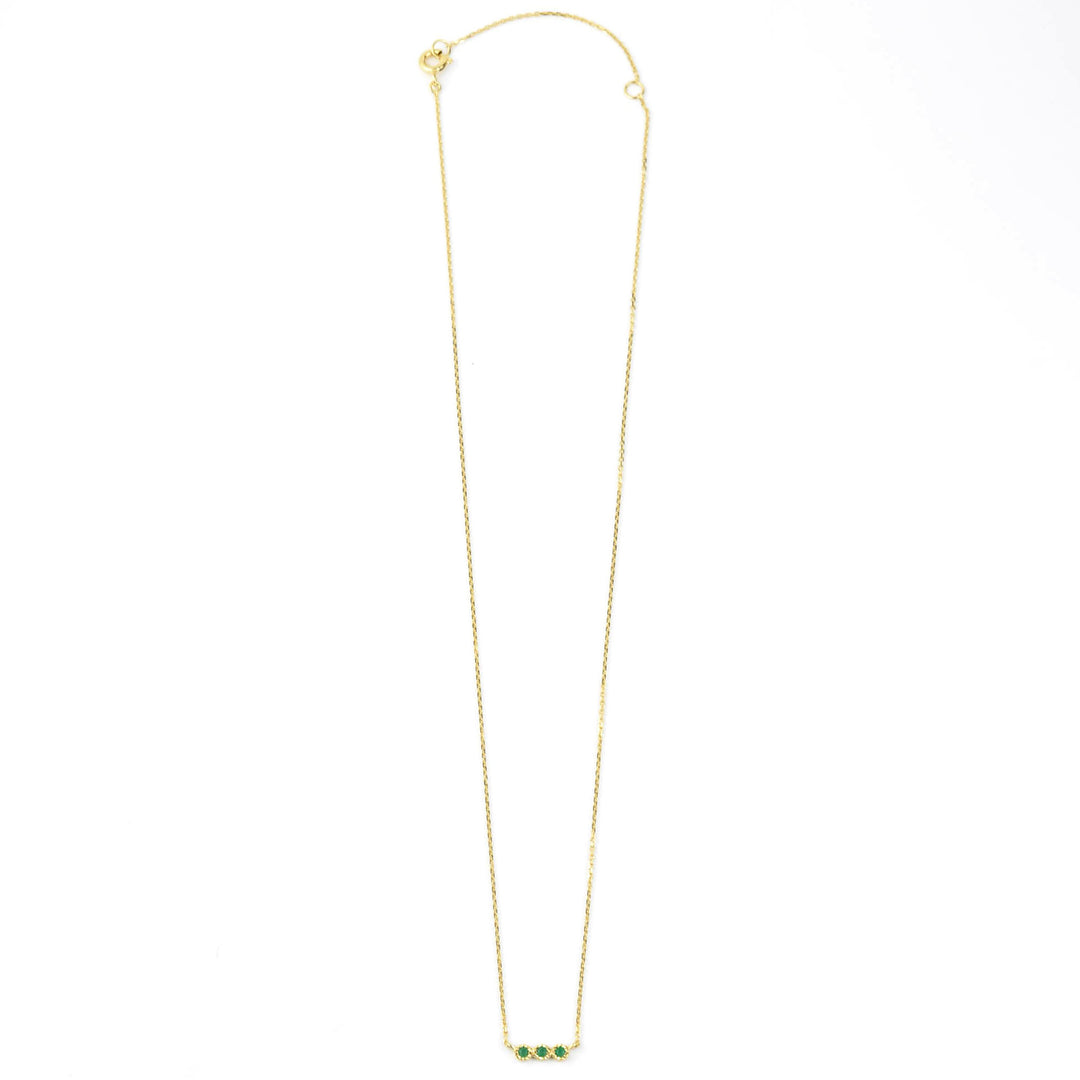 Three Stone Green Onyx Necklace