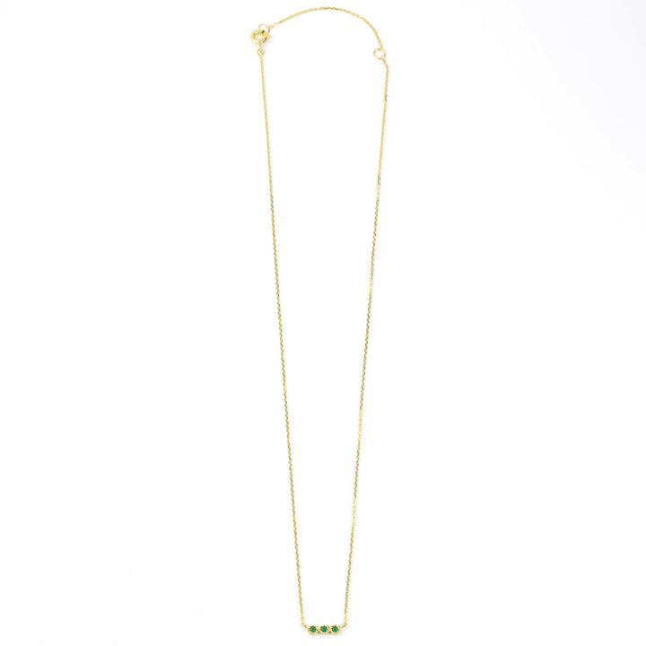 Three Stone Green Onyx Necklace