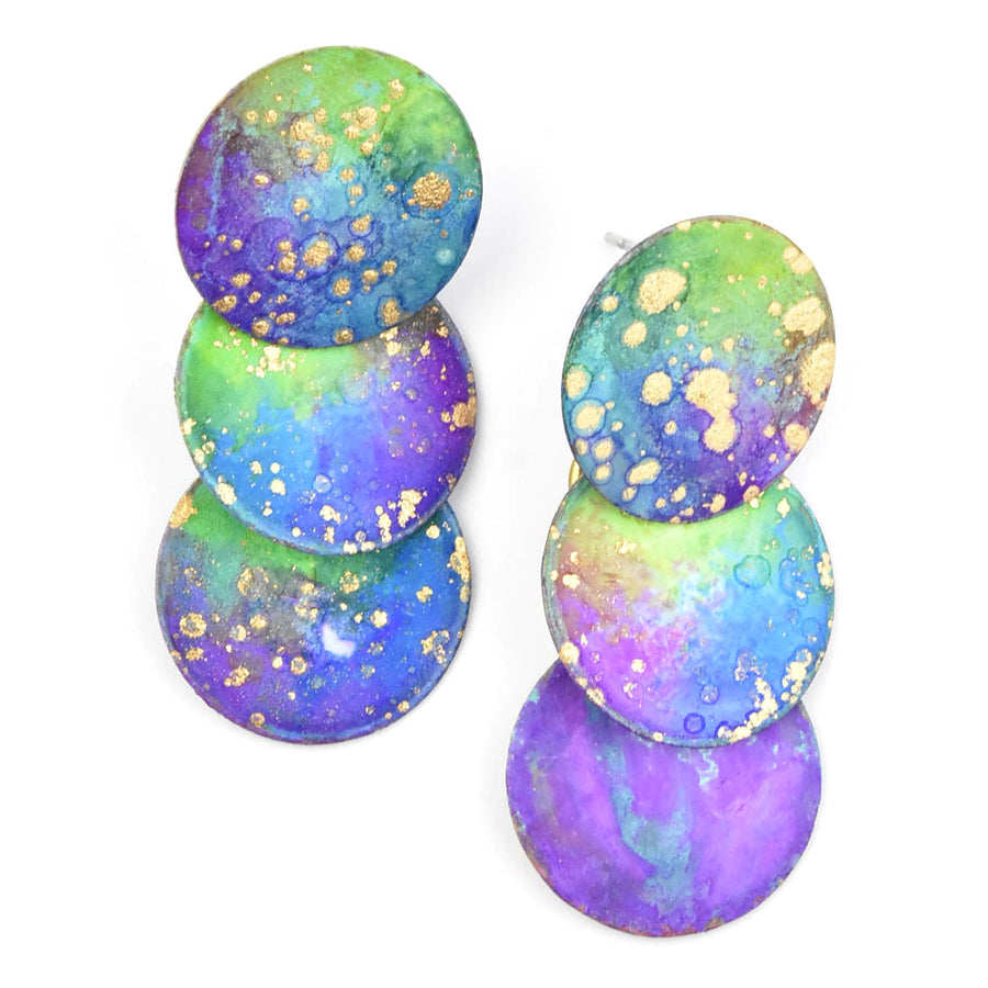 Three Circles Galaxy Earrings - Goldmakers Fine Jewelry