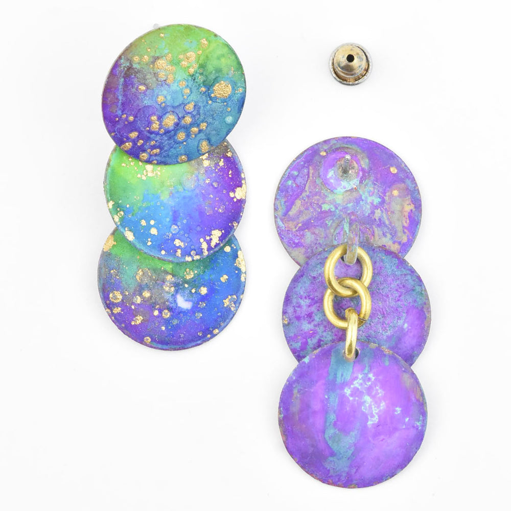 Three Circles Galaxy Earrings - Goldmakers Fine Jewelry