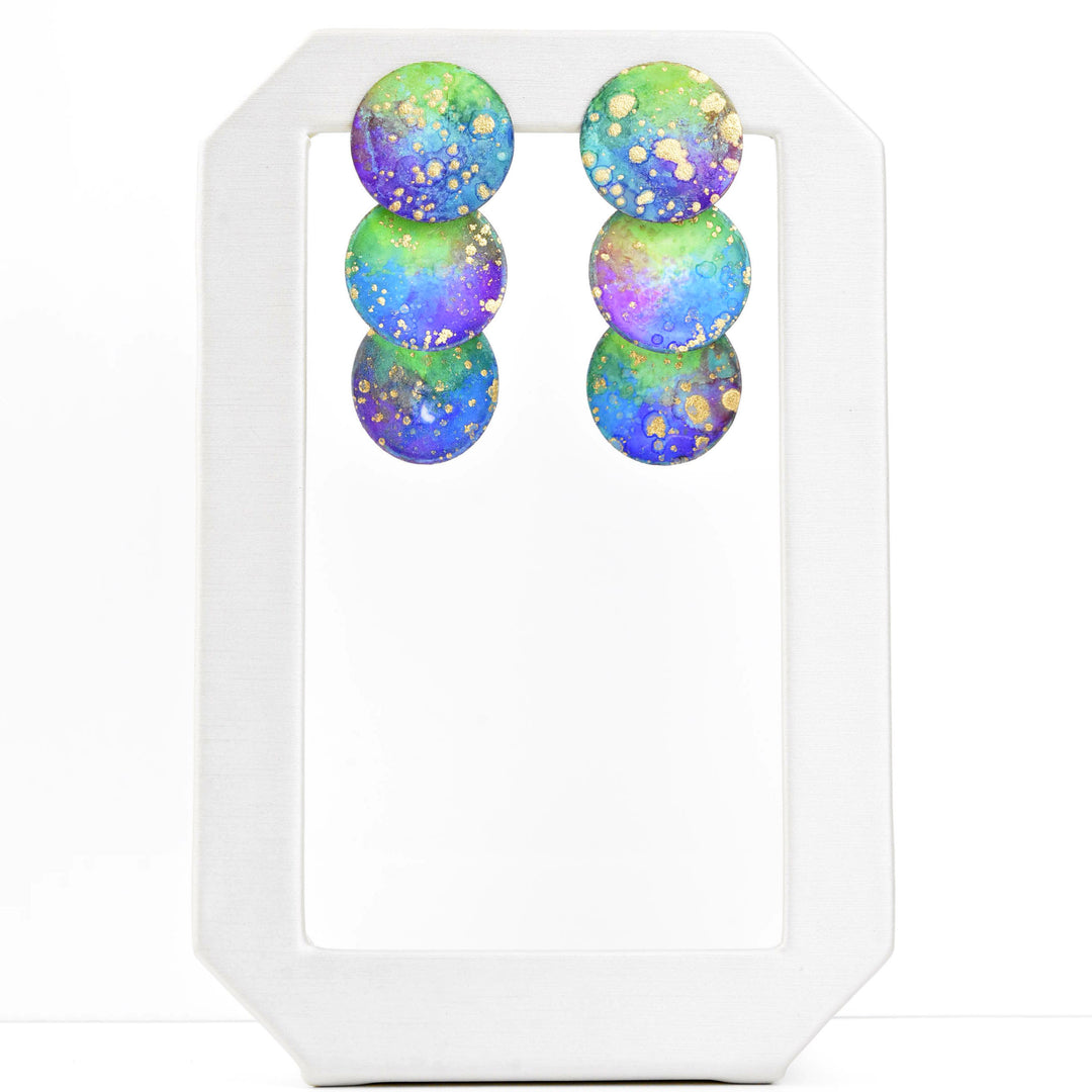 Three Circles Galaxy Earrings - Goldmakers Fine Jewelry