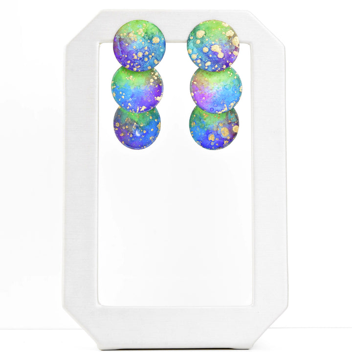Three Circles Galaxy Earrings - Goldmakers Fine Jewelry