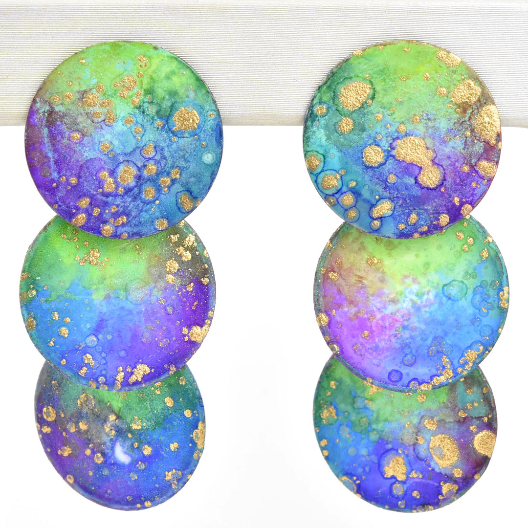 Three Circles Galaxy Earrings - Goldmakers Fine Jewelry