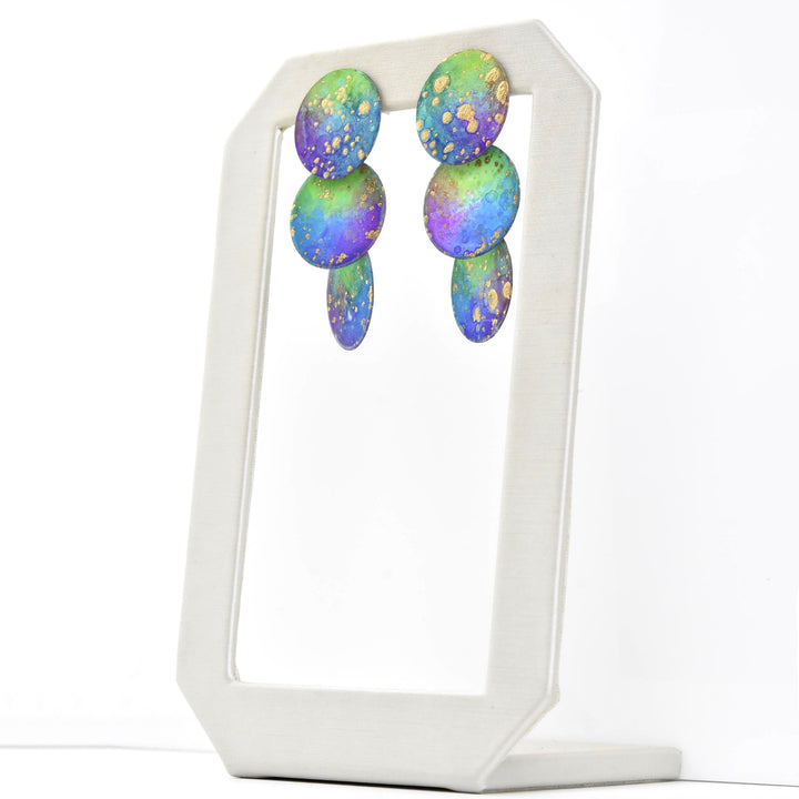 Three Circles Galaxy Earrings - Goldmakers Fine Jewelry