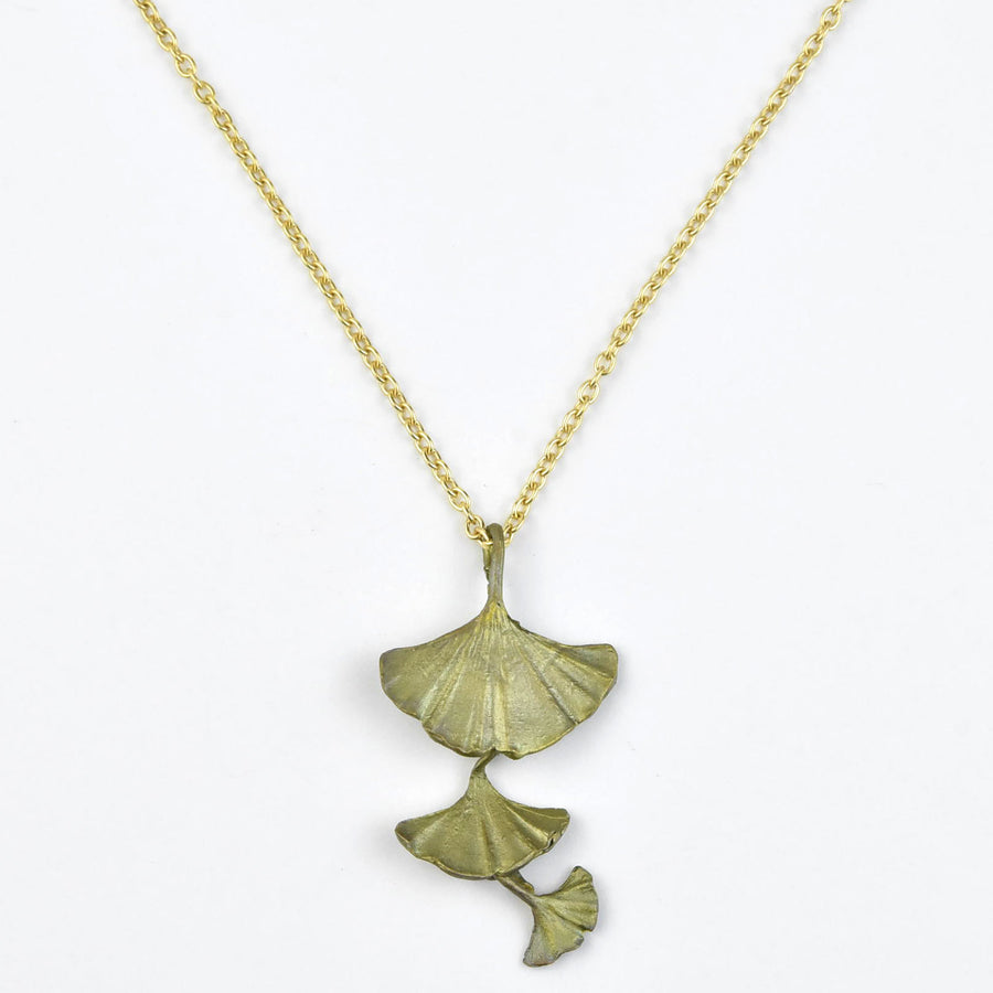 Triple Leaf Ginkgo Necklace - Goldmakers Fine Jewelry
