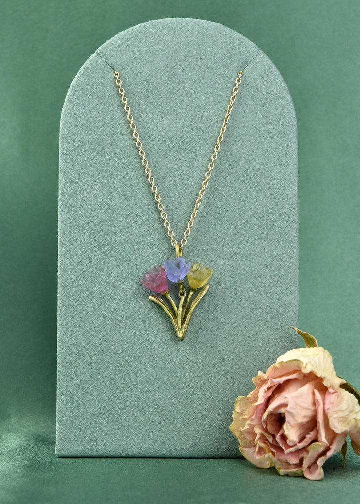 Three Tulips Necklace - Goldmakers Fine Jewelry
