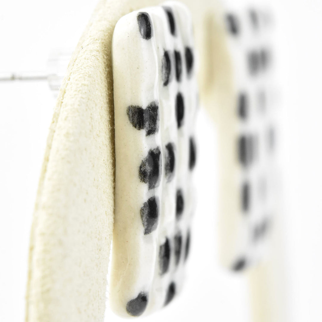 Black and White Tile Studs - Goldmakers Fine Jewelry