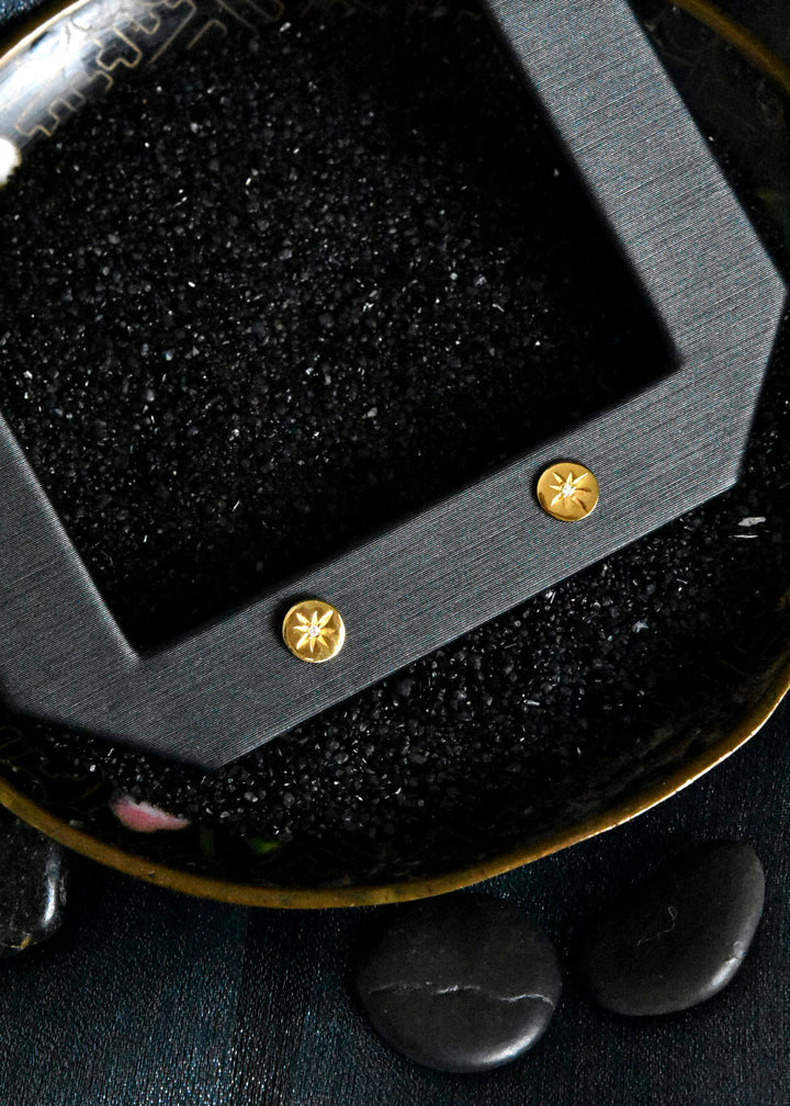 Tiny Gold Plated Diamond Studs