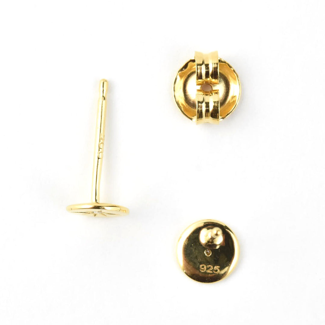 Tiny Gold Plated Diamond Studs