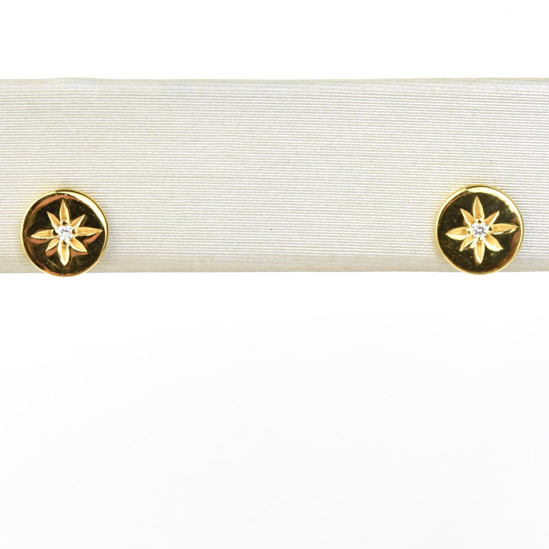 Tiny Gold Plated Diamond Studs