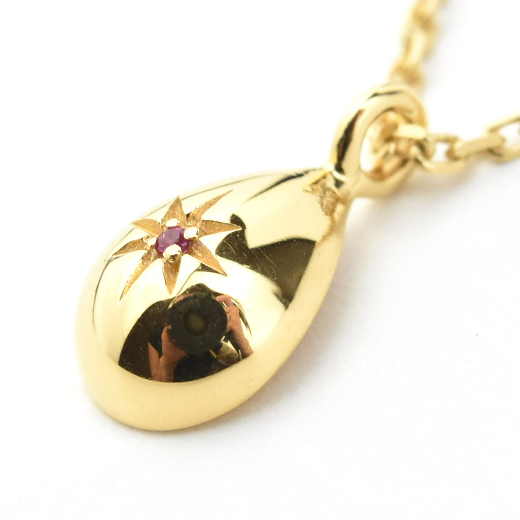 Tiny Teardrop Ruby Necklace