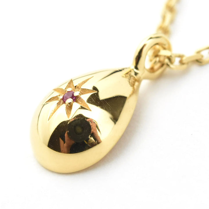 Tiny Teardrop Ruby Necklace