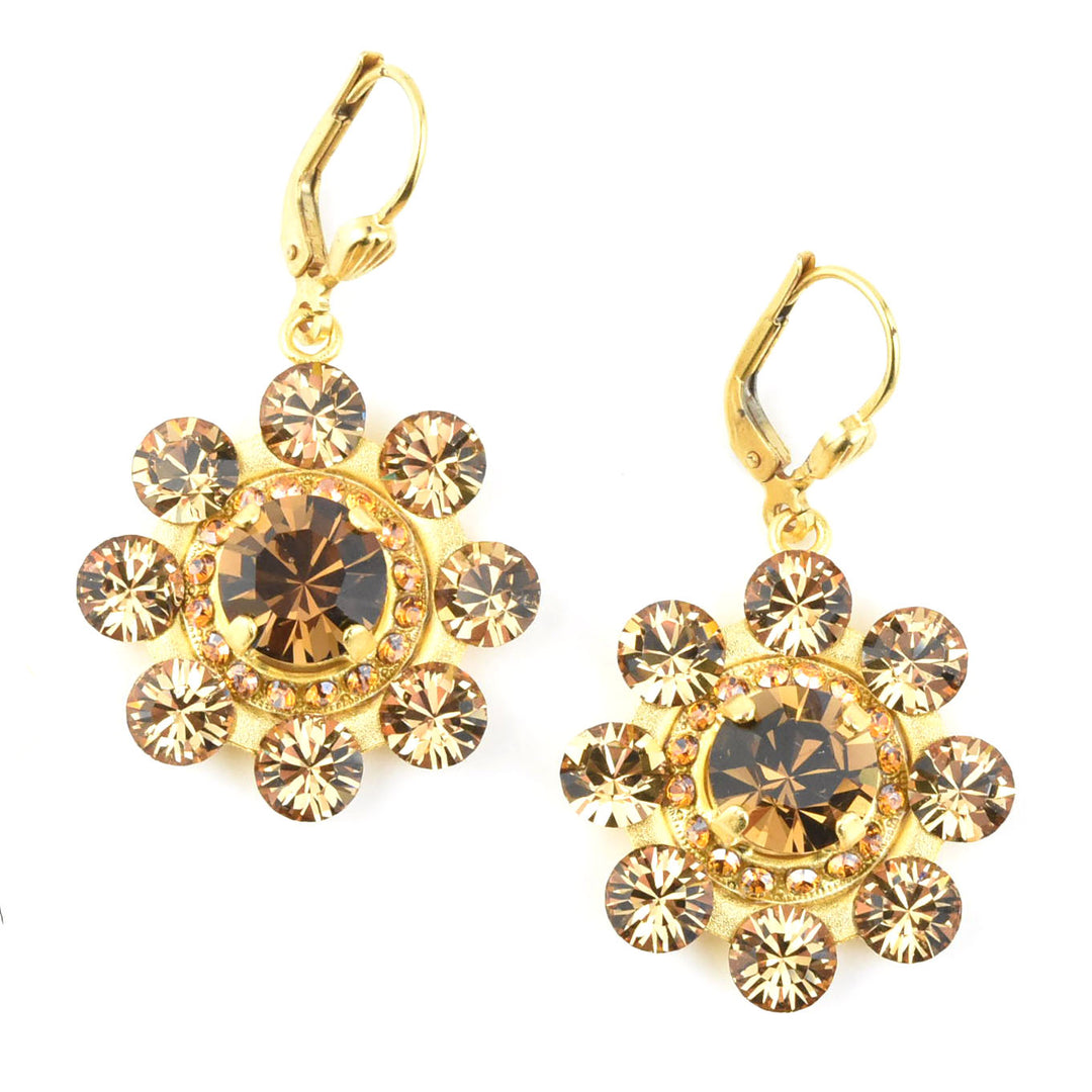 Topaz Crystal Flower Earrings