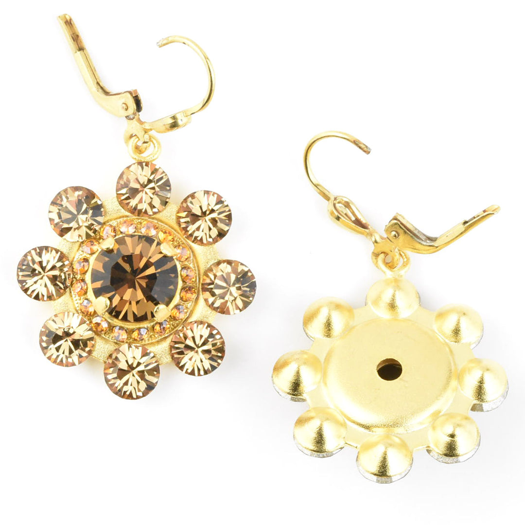 Topaz Crystal Flower Earrings