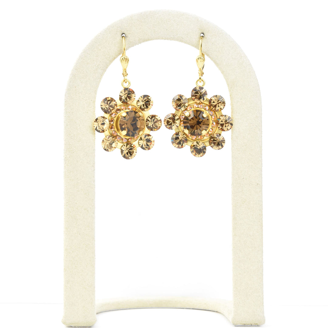 Topaz Crystal Flower Earrings