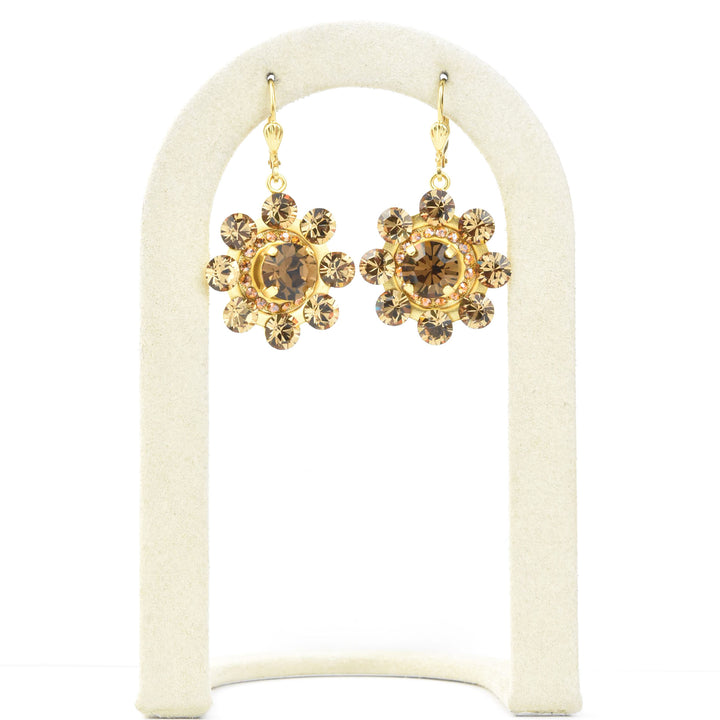 Topaz Crystal Flower Earrings