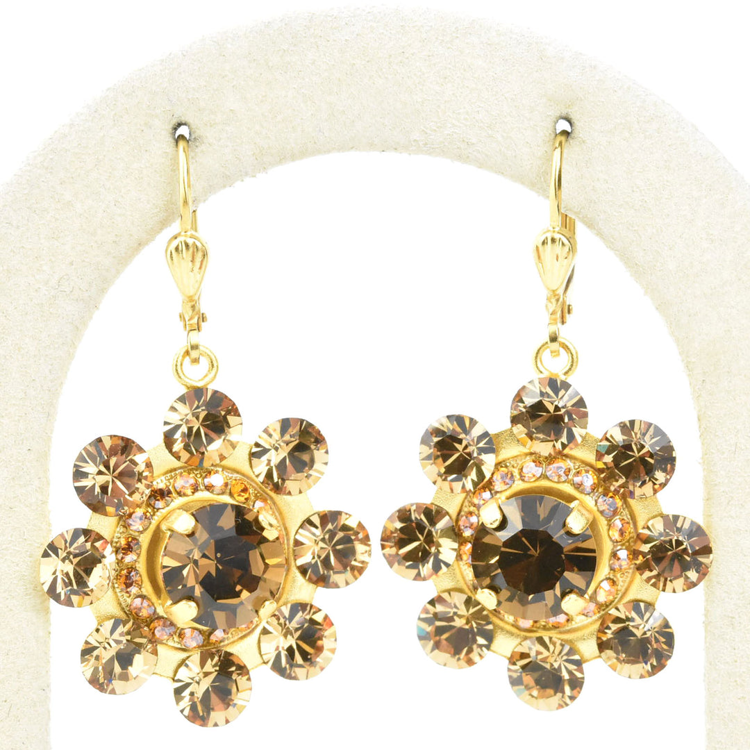 Topaz Crystal Flower Earrings