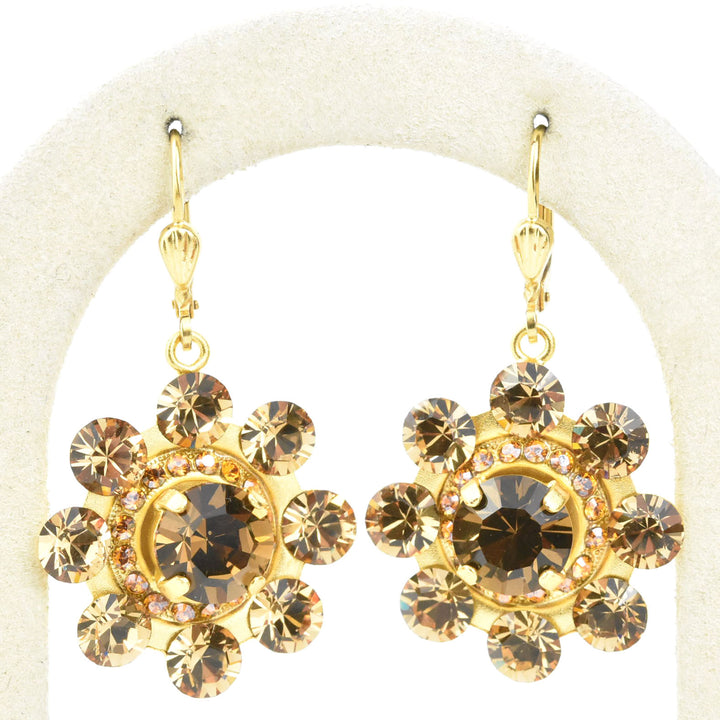 Topaz Crystal Flower Earrings