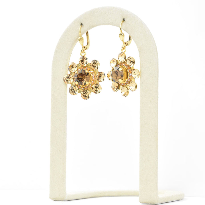 Topaz Crystal Flower Earrings