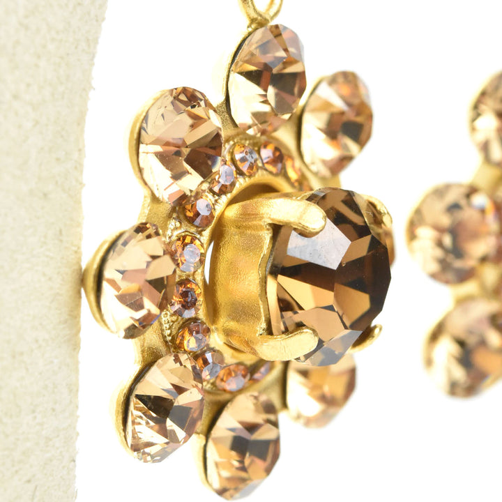 Topaz Crystal Flower Earrings