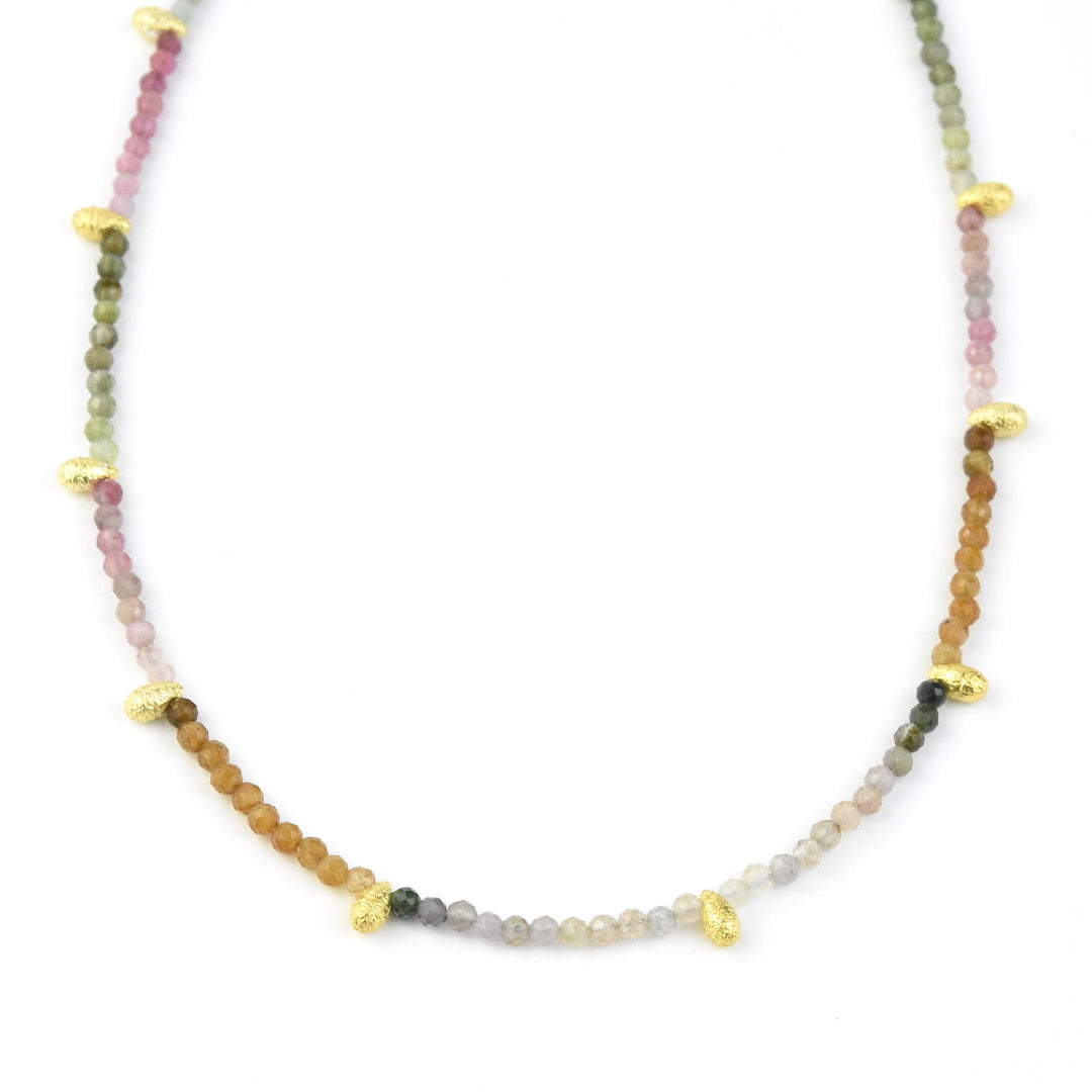 Tourmaline Necklace with Gold Plated Accents