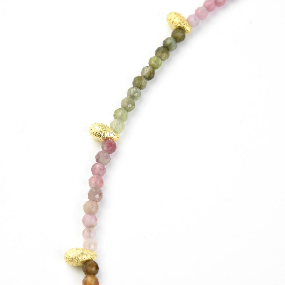 Tourmaline Necklace with Gold Plated Accents
