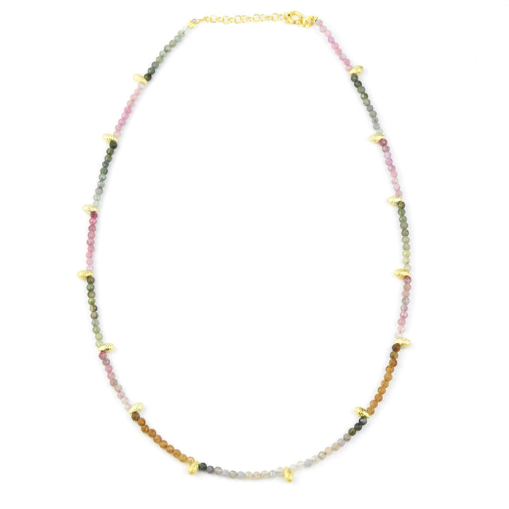 Tourmaline Necklace with Gold Plated Accents