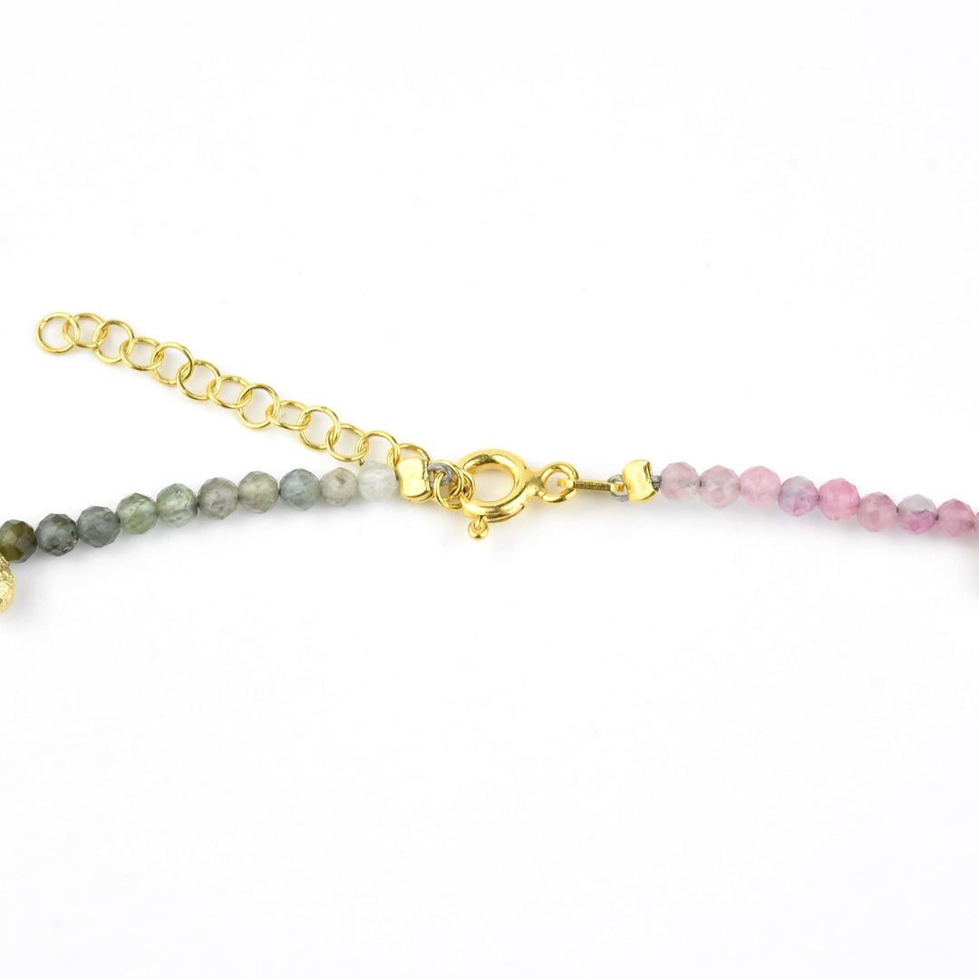 Tourmaline Necklace with Gold Plated Accents