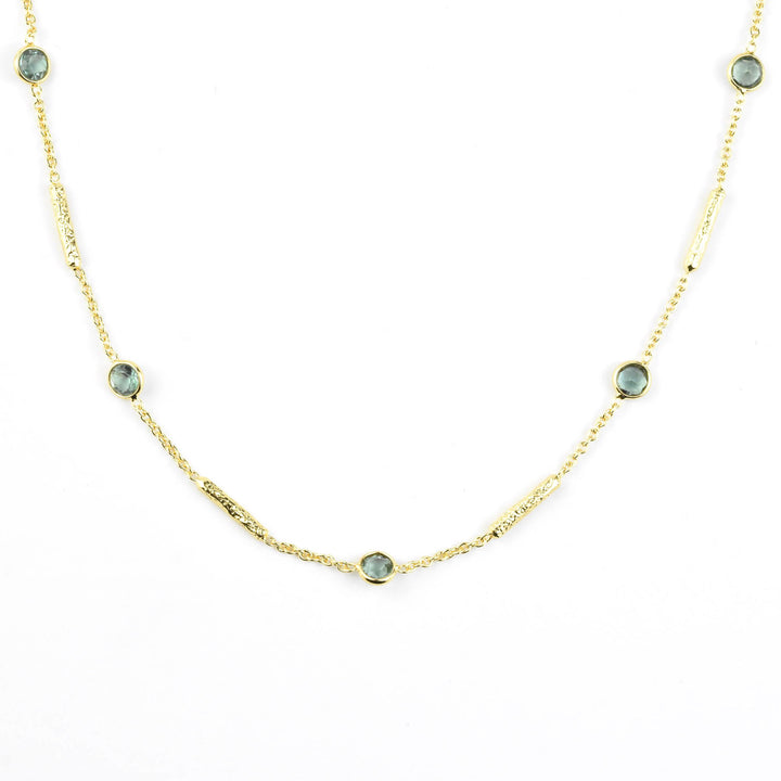 Green Tourmaline Station Necklace