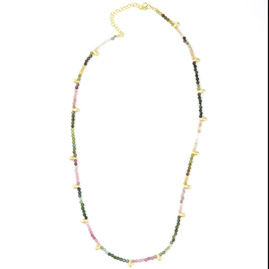 Tourmaline Necklace with Gold Plated Accents - Goldmakers Fine Jewelry